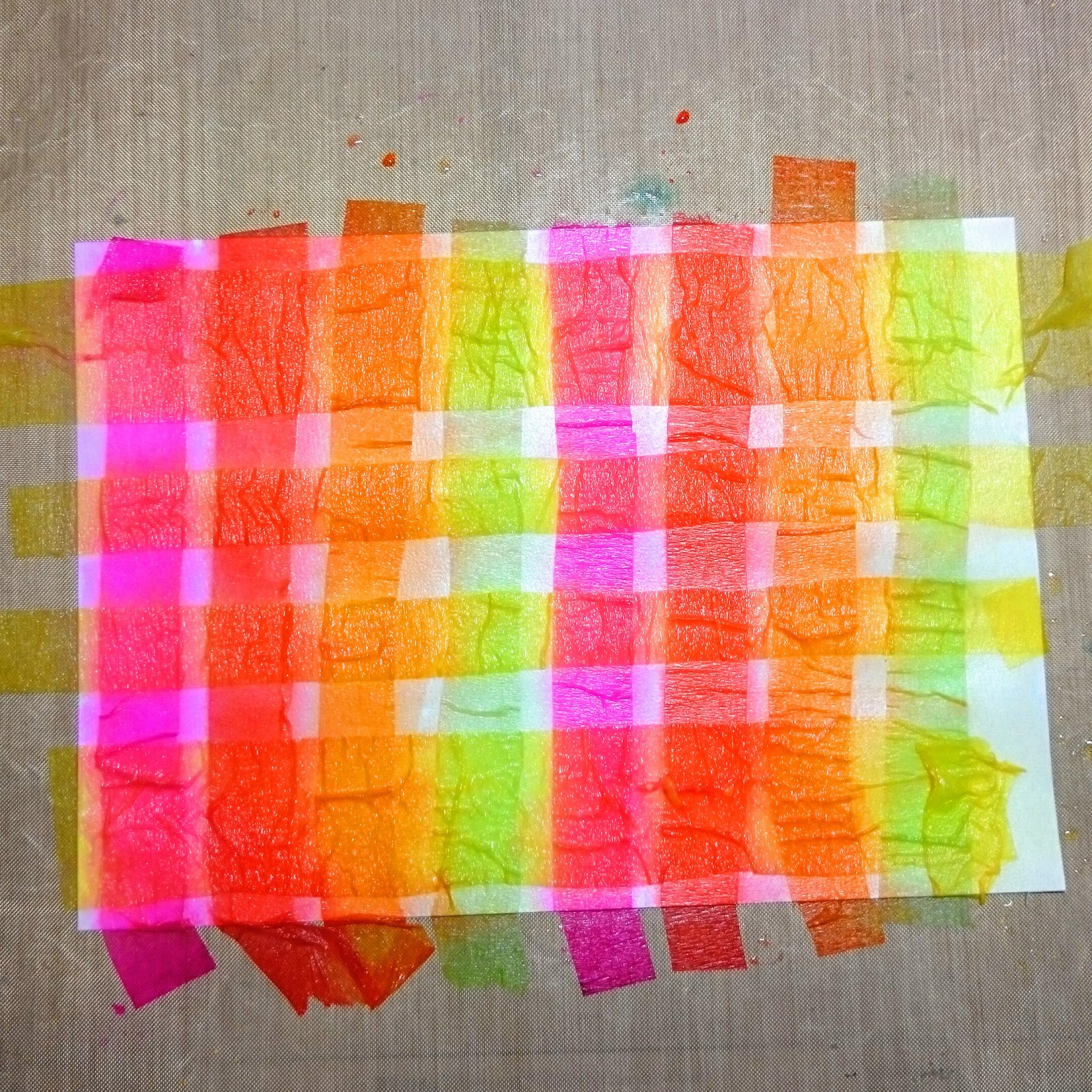 Stamps and Stencils Bleeding Tissue Paper technique