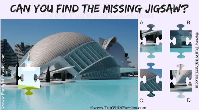 It is missing piece jigsaw puzzle in which you have to find the missing jigsaw piece in the picture of Valencia city