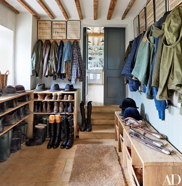 Down-on-the-farm boho home décor, British-style - boot room BoHoHome.com @bohosusan