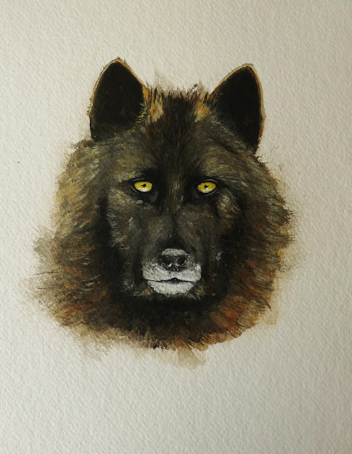 The wild wolf eyes gouache hand painting by French artist Laure Guymont was chosen for association nature warden new logo