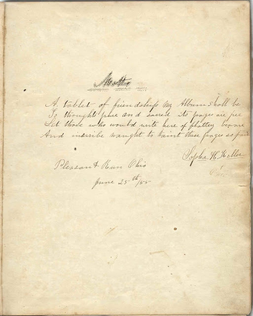 Heirlooms Reunited 1850s Autograph Album of Sophia H. Keller of