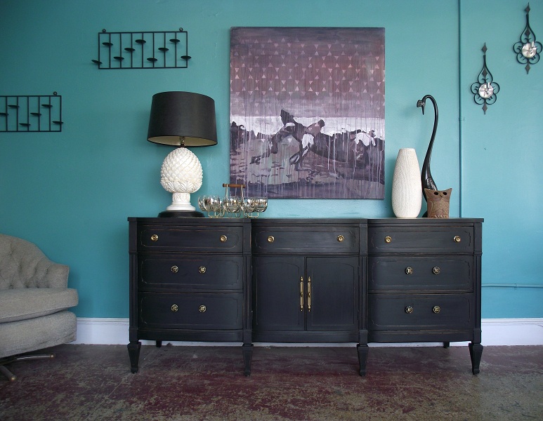 Vintage Ground Black, Black Vintage Style Dresser