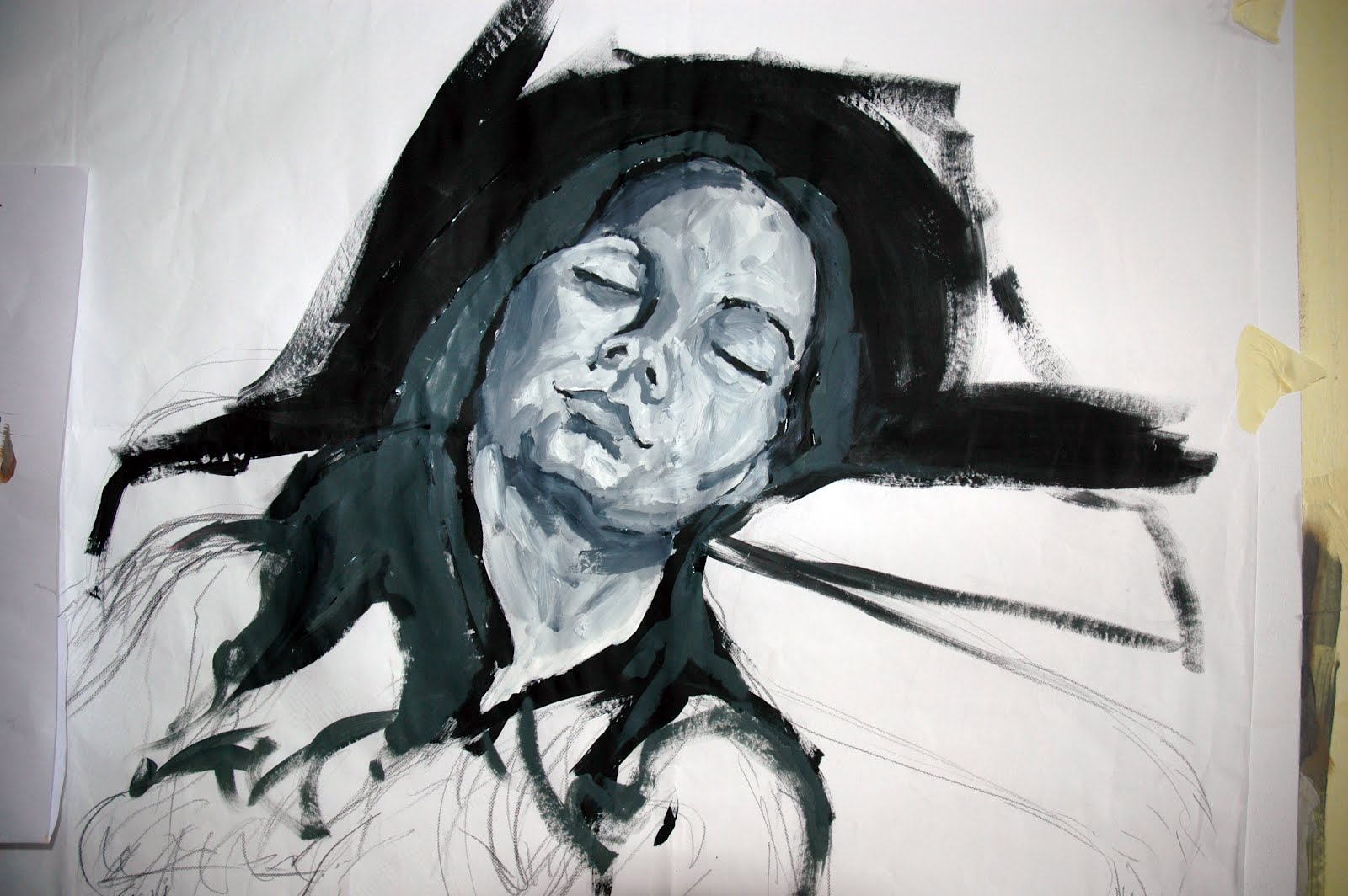 Eu e a Pintura pintura a preto e branco