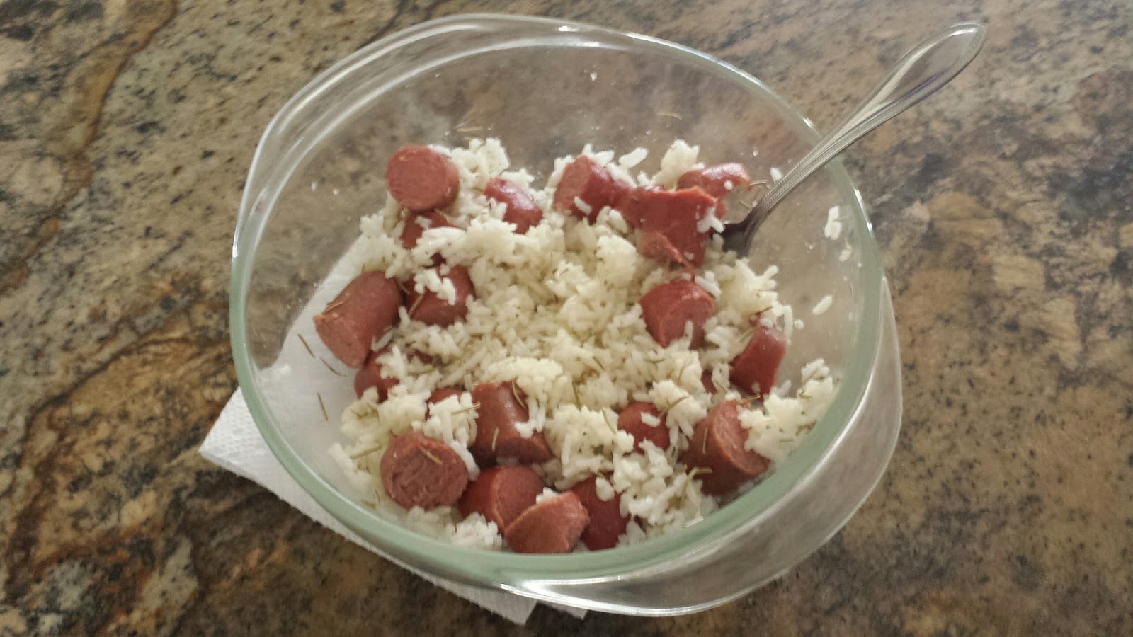 Chantelle Says A Big Kid Meal Franks and Rice