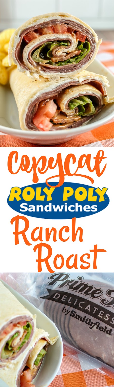 I'm a huge fan of Roly Poly Sandwiches! They're healthy and have so much variety! I've tried so many of them and what I love about this BLT Ranch Roast Beef Wrap is that it's perfect for taking on the go (picnics, parties, etc). #roastbeefwrap #roastbeefsandwich #rolypoly #copycatrecipe