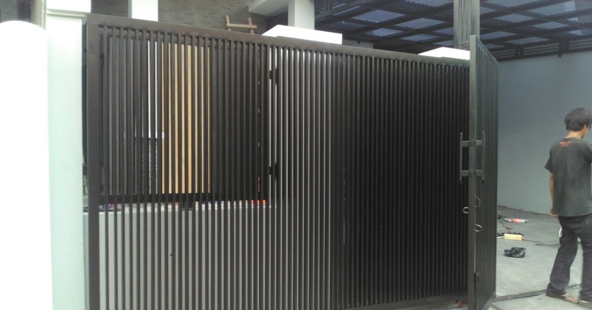 Harga Pintu Pagar Besi Dorong Minimalis Rp.650.000 untuk gerbang rumah