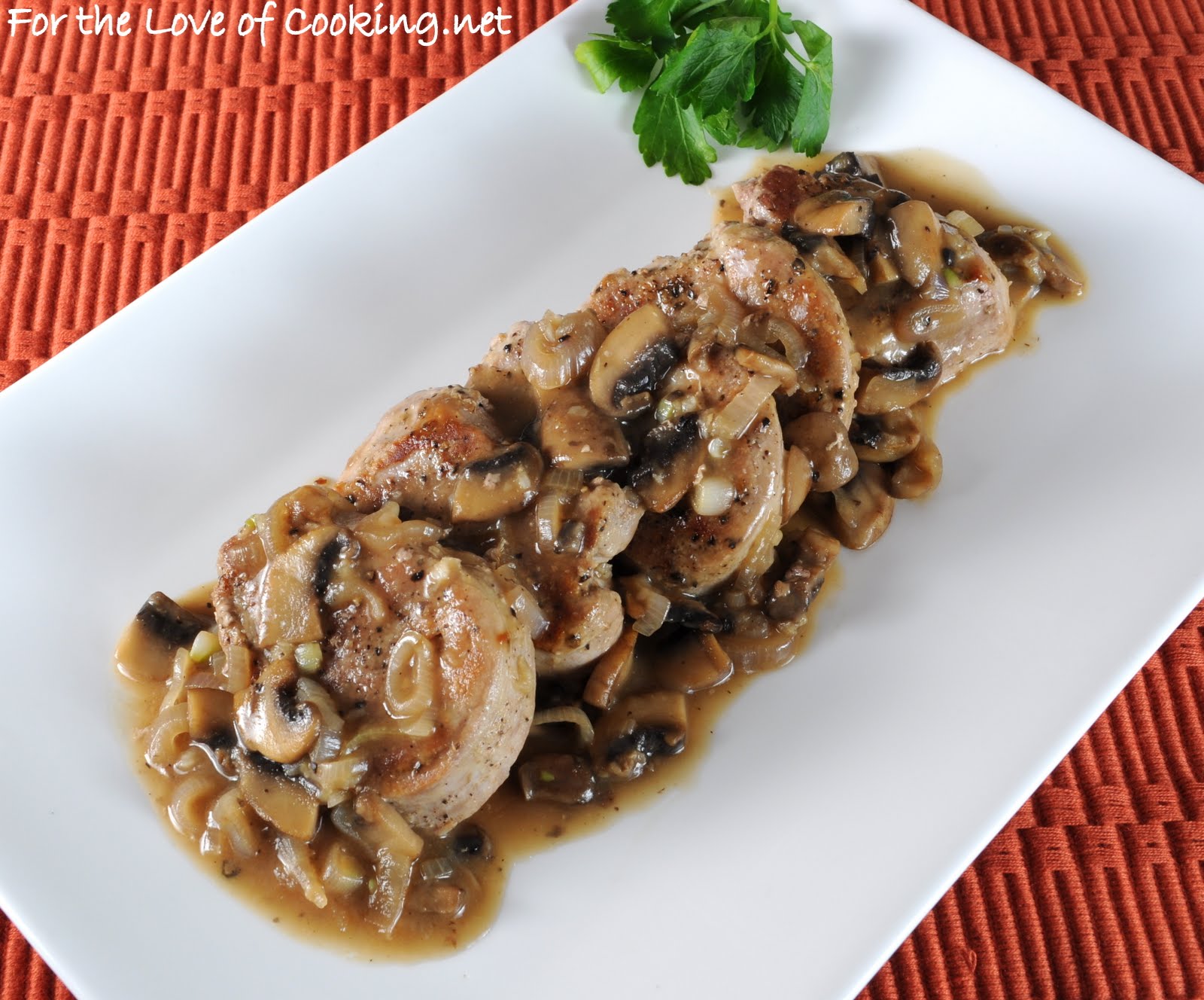 Pork Medallions Smothered in a Mushroom and Shallot Gravy For the