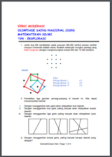  ini merupakan soal terbaru yang akan saya bagikan dalam kesempatan kali ini Soal OSN SD 2018 Tingkat Nasional dan Kunci Jawabannya