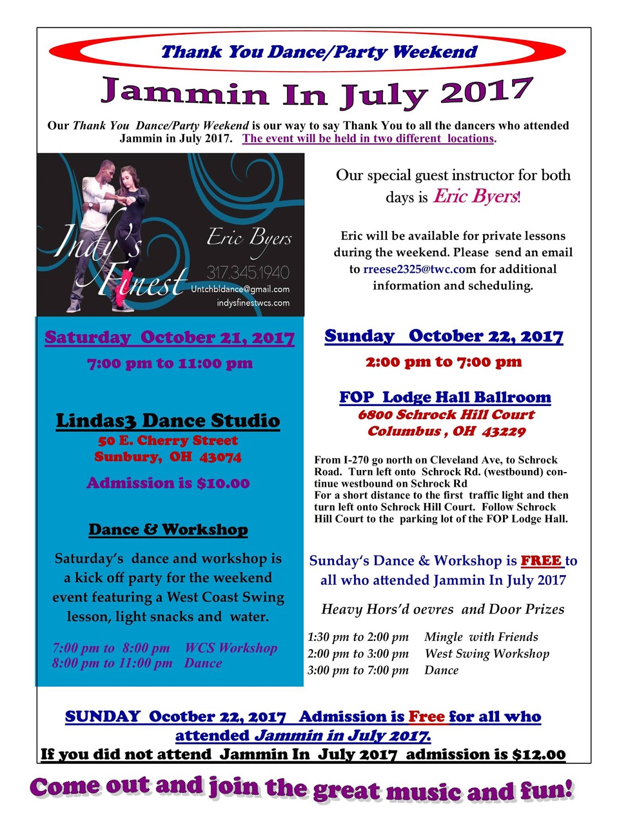 Columbus West Coast Swing October 2017