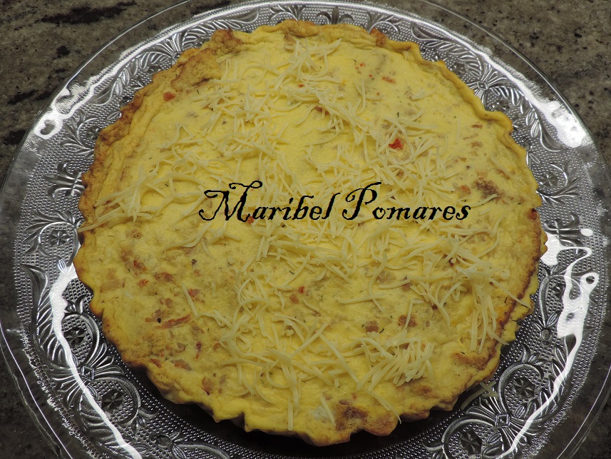 COCINANDO CON MARIBEL Quiche de pan de molde con gambones.