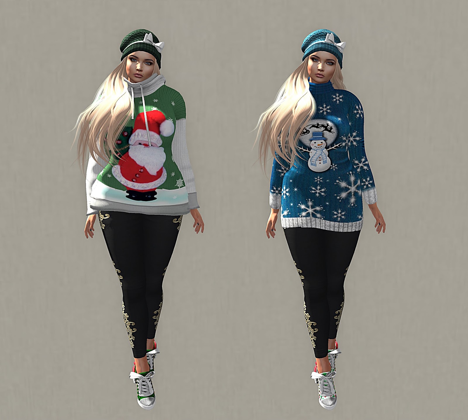 F A S H I O N YOU&ME: SD Santa Mesh Sweater - White & Snow Mesh Sweater