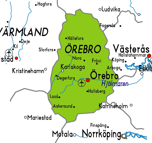 Örebro Karta över Staden | Sverige Stadskarta Geografi Plats