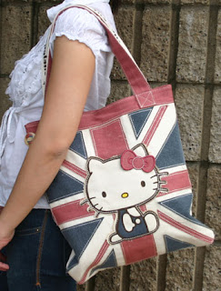 Hello Kitty London England Union Jack Tote Bag