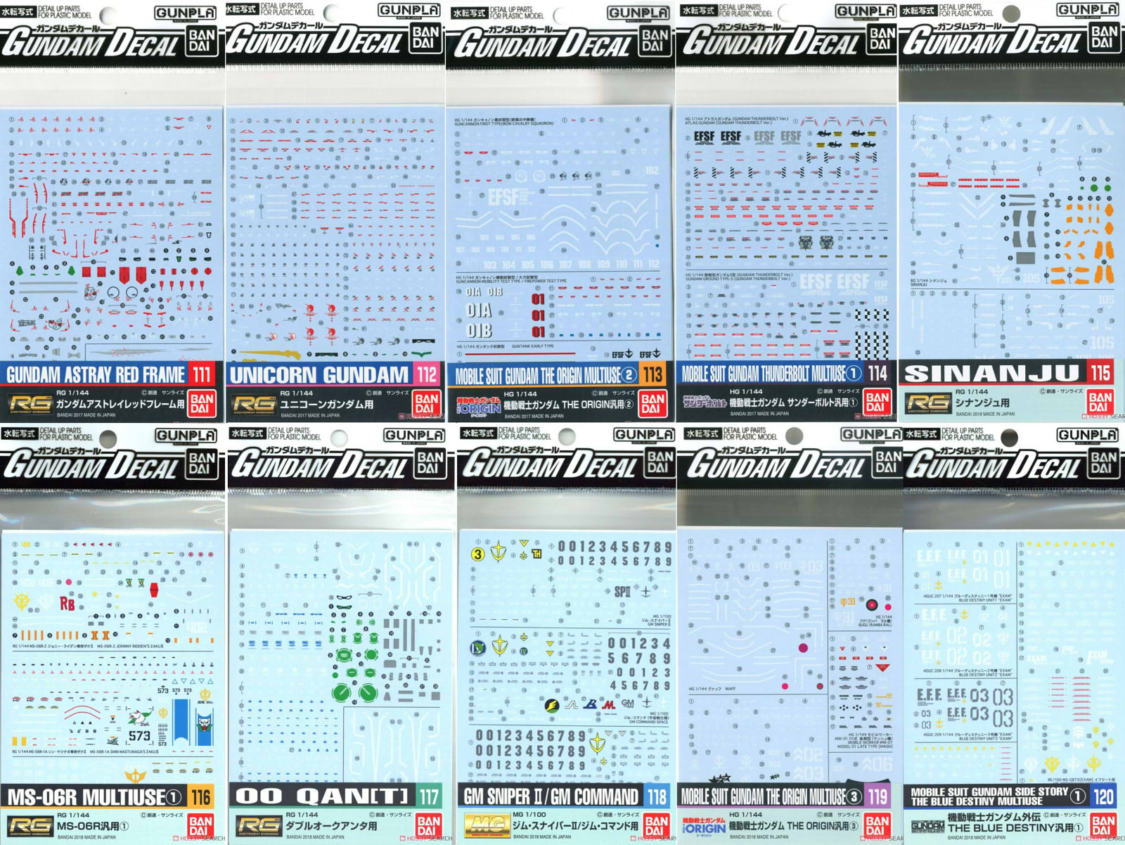 G Project Gundam Decal List