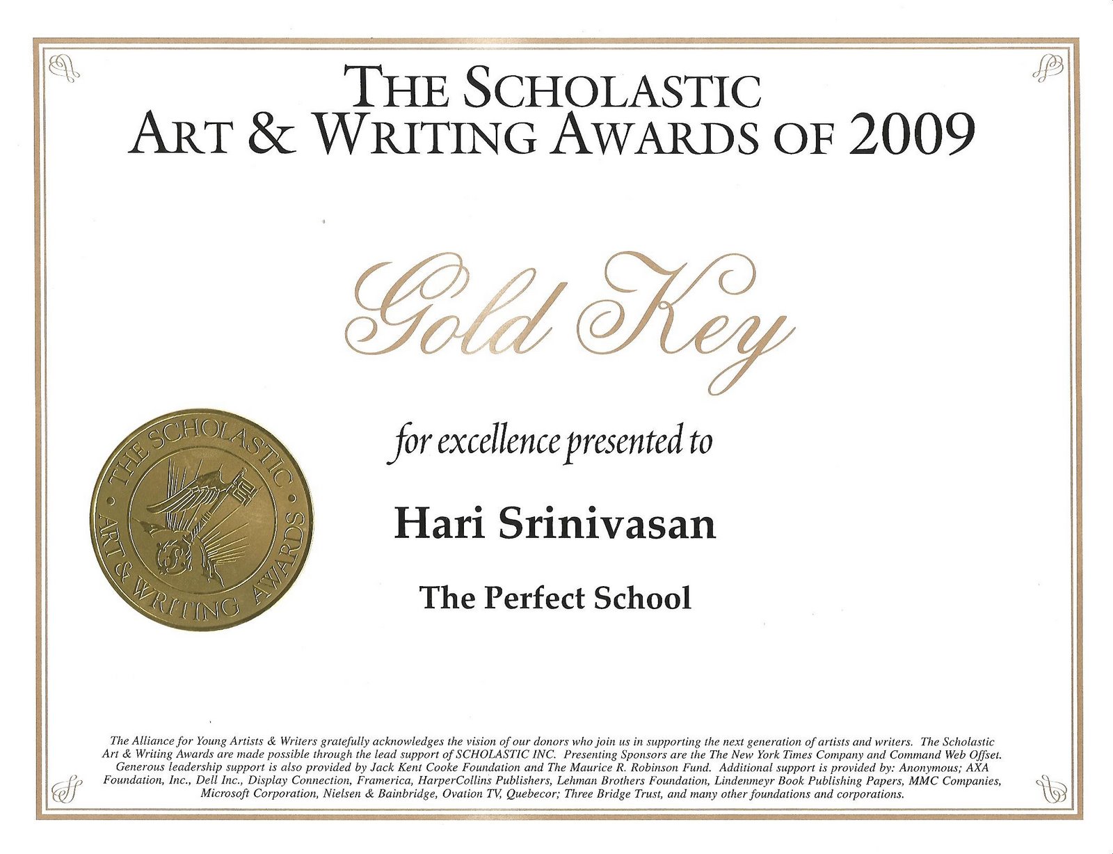 Hari's Blog Scholastic Writing Awards