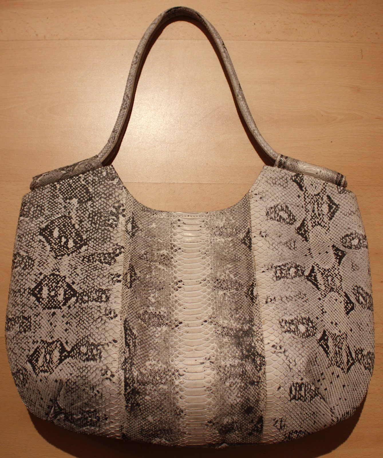 exoticanic: Grey Python U-Shaped Tote