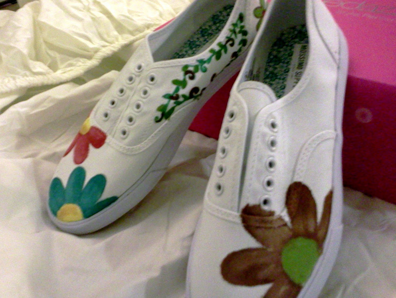 Things and Such: Flower Painted Canvas Shoes