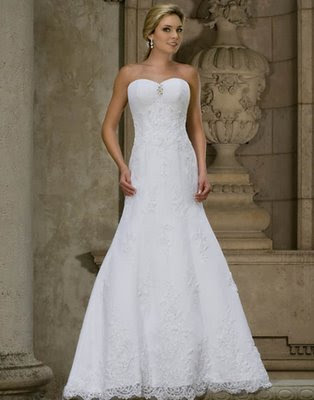 Emerald Bridal Simple Column White Dress
