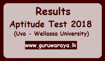Results - Aptitude Test 2018 (Uva - Wellassa University)