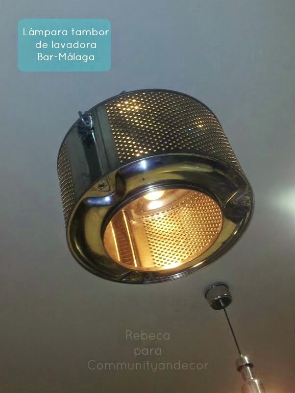 lampara con tambor de lavadora-negocio sostenible