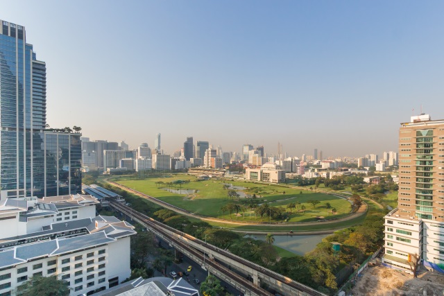 View from Peacock Alley at Waldorf Astoria Bangkok