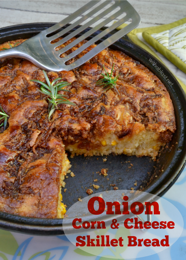 Onion Corn and Cheese Skillet Bread