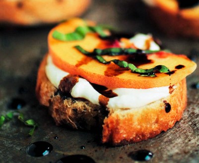 Peach Bruschetta With Whipped Goat Cheese Peach Bruschetta With Whipped Goat Cheese