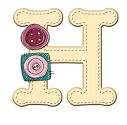 Abecedario con Items de Costura. Alphabet with Sewing Items.