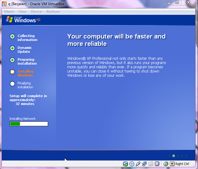 Waiting for install. Windows XP installation Music. Baculum VM install.