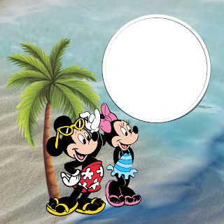 Mickey y minnie en la playa Marcos disney para imprimir