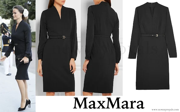 At the opening session, Princess Sofia wore an Max Mara Tivoli Stretch Wool-Silk Crepe Dress. Sofia Hellqvist Style