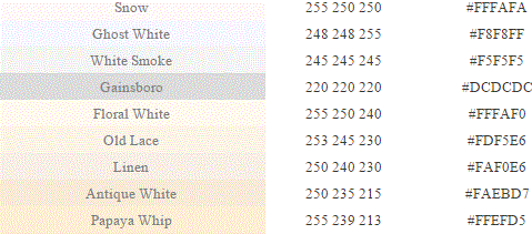 Broken White Hex Code