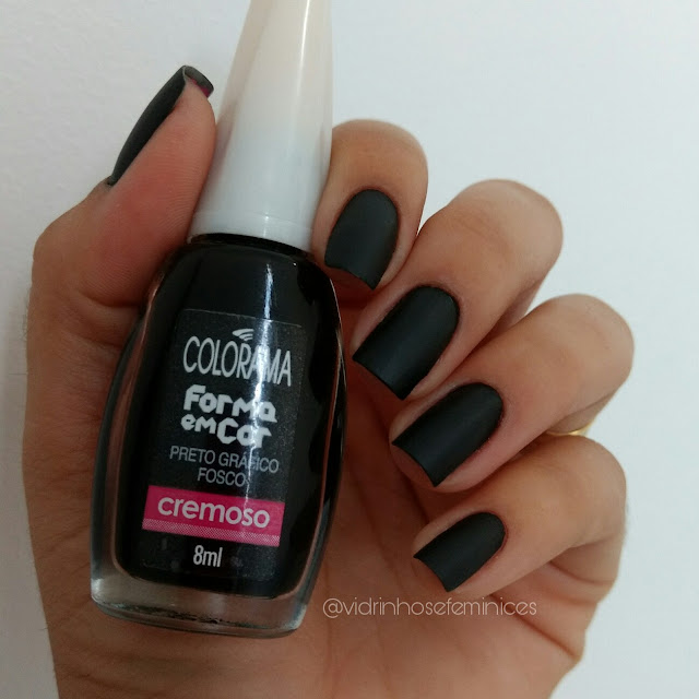 Esmalte Preto gráfico fosco Colorama Esmalte Preto gráfico fosco Colorama