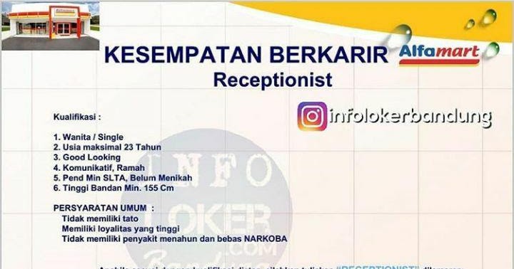 Lowongan Kerja Receptionist Alfamart Bandung Maret 2018 ...