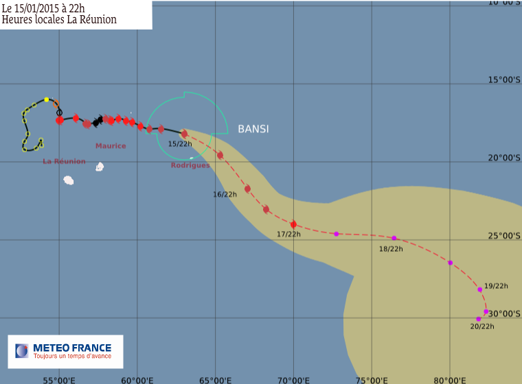 Cyclone tropical intense Bansi et la dépression tropicale 6: le point à 22h