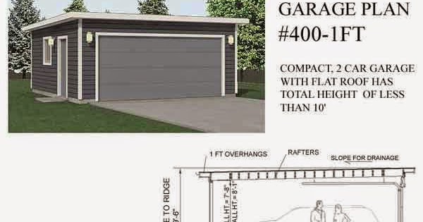 Garage Plans Blog Behm Design Plan Examples 400 1ft Flat Roof 2 Car 20 X Plan 400 1ft Flat Roof, Flat Roof Garage Plans