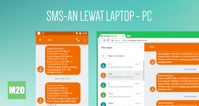 Cara Kirim SMS Melalui Laptop/PC dengan Android Messages