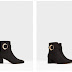 Botine elegante de zi/office din piele intorsa negre - Mango