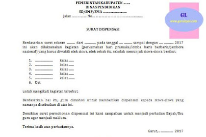 Download Kumpulan Contoh Surat Dispensasi Keren