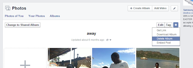 how to delete facebook photo albums
