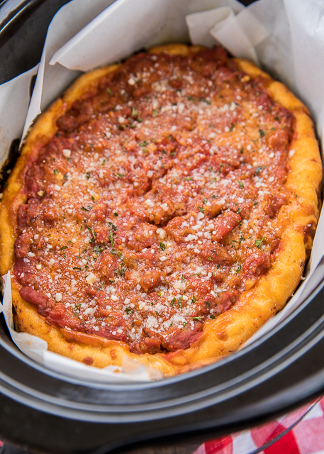 Slow Cooker Deep Dish Pizza - seriously delicious! Fresh pizza dough topped with mozzarella, homemade meat sauce and your favorite toppings. You'll be amazed at how easy it is to put together and how delicious it comes out #pizza #chicagostylepizza #deepdishpizza #slowcooker Slow Cooker Deep Dish Pizza - seriously delicious! Fresh pizza dough topped with mozzarella, homemade meat sauce and your favorite toppings. You'll be amazed at how easy it is to put together and how delicious it comes out #pizza #chicagostylepizza #deepdishpizza #slowcooker