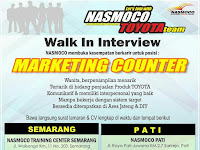 Lowongan Kerja Dealer Toyota Nasmoco, Walk In Interview Januari 2018 Lowongan Kerja Dealer Toyota Nasmoco, Walk In Interview Januari 2018