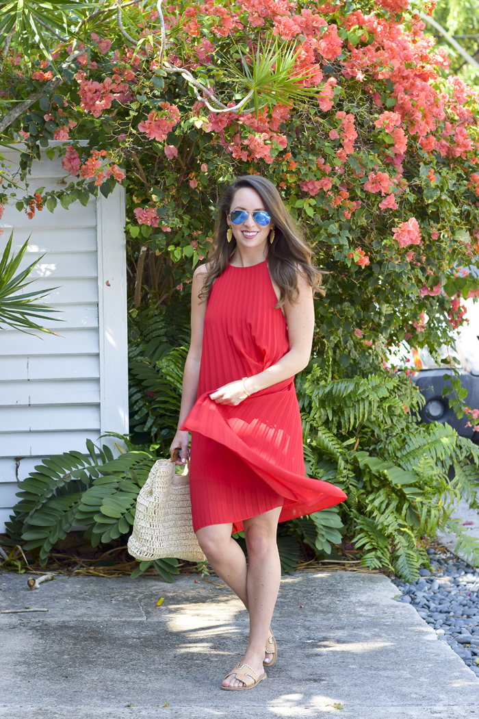 Southern Anchors: {red pleated beach dress}