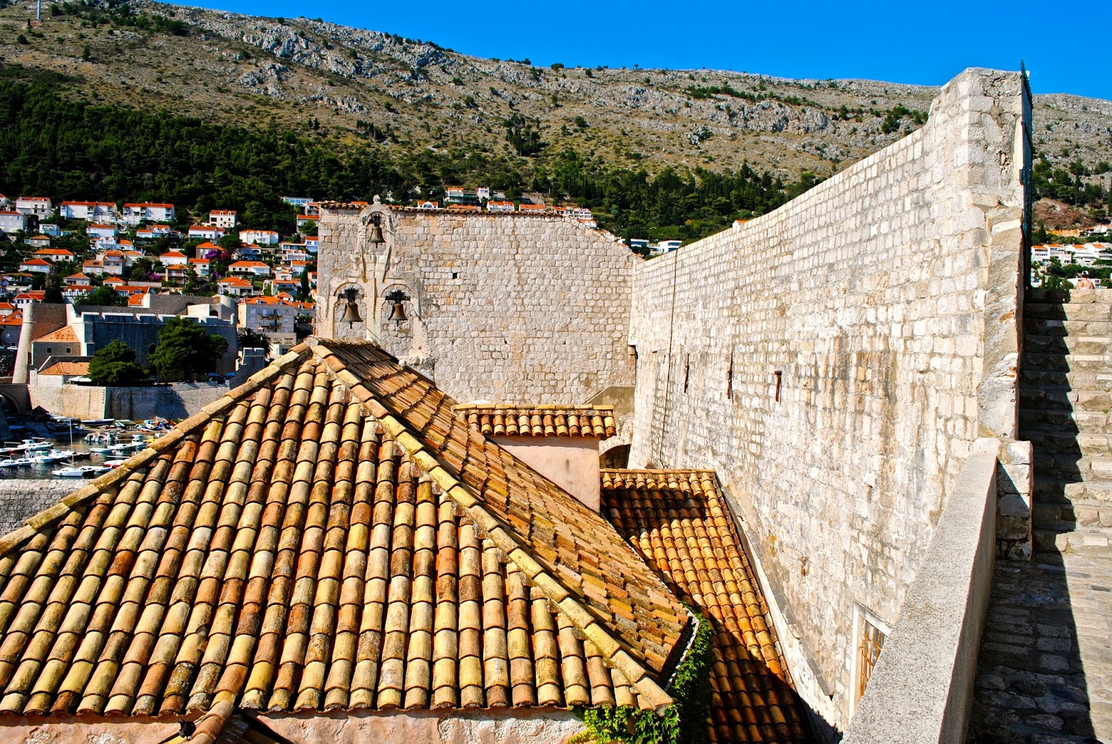 Views walking the old town walls in Dubrovnik Croatia Views walking the old town walls in Dubrovnik Croatia