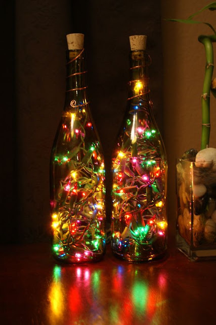 Decoration christmas glass bottle.