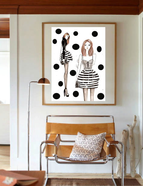 Decora tu casa con ilustraciones de moda. Fashion illustrations Deco-29012-