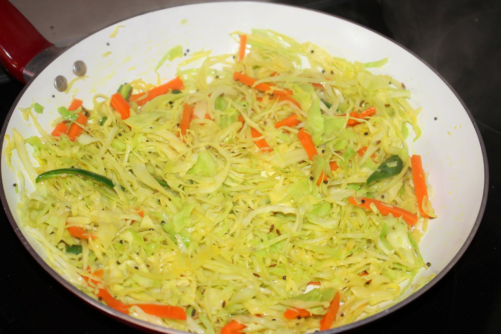 Kitchen Kathiawar Gujarati Kobino Sambharo, A stir fry cabbage