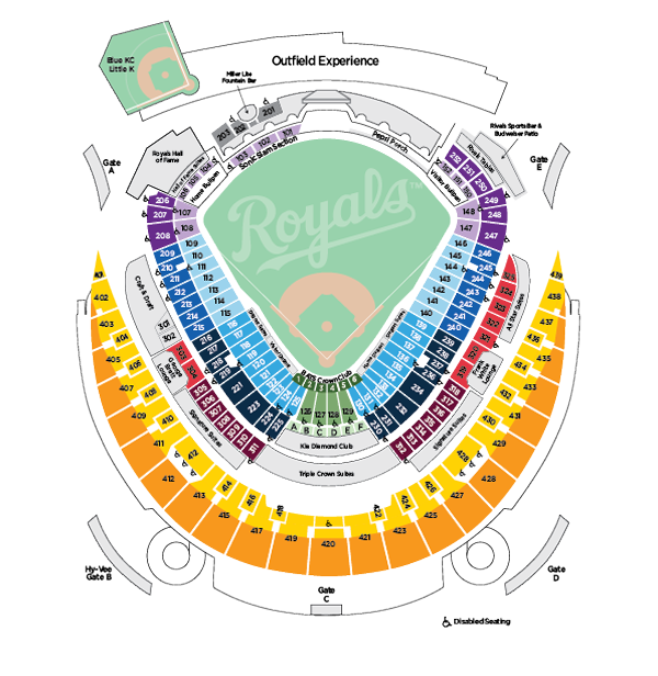 Kauffman Stadium Seating Chart With Rows And Seat Numbers