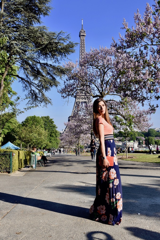 Parigi: un maxi-dress a fiori