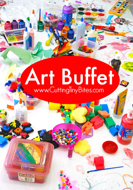 Process art at it's finest! Let your kids sample a little of this and a little of that. Set up an Art Buffet for your preschool or elementary students.